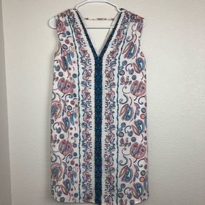 NWT loft paisley white shift dress keyhole